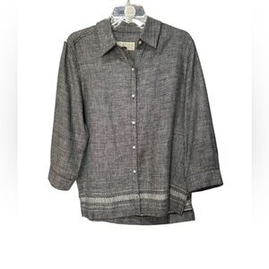 Norton McNaughton Gray Button Down Shirt NWOT